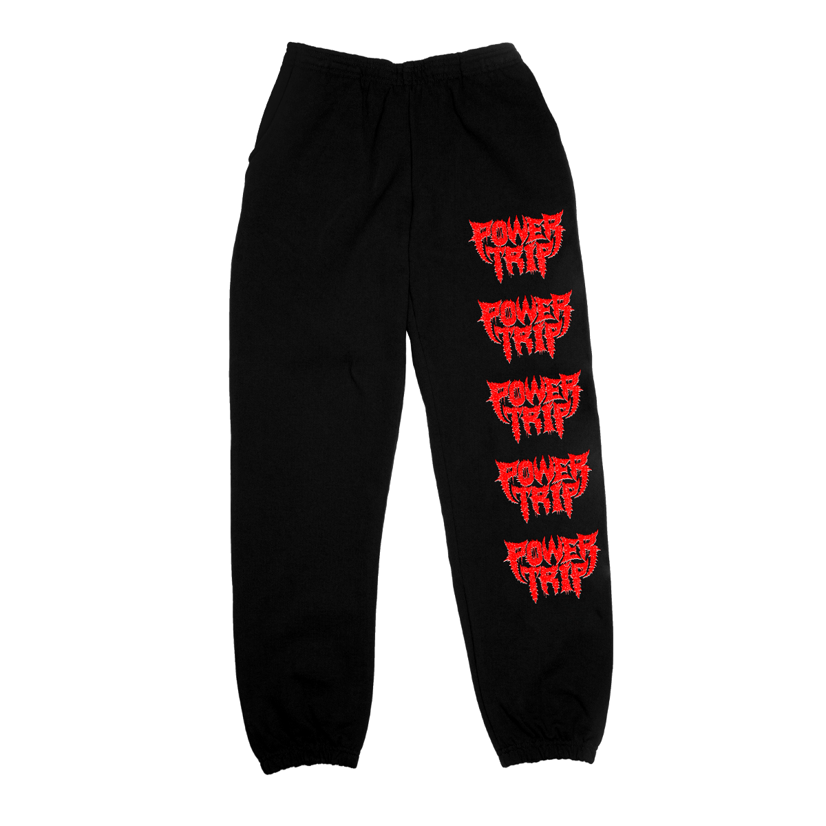 Distressed Logo Sweatpants (Black)