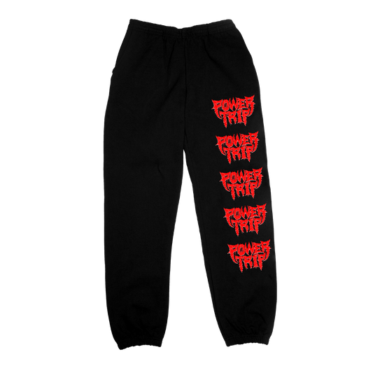 Distressed Logo Sweatpants (Black)
