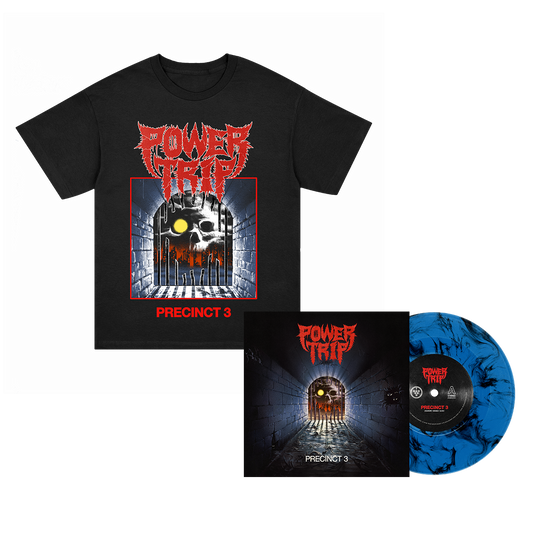 Power Trip Precinct 3 T-Shirt & 7" (Blue/Black Marble) Bundle